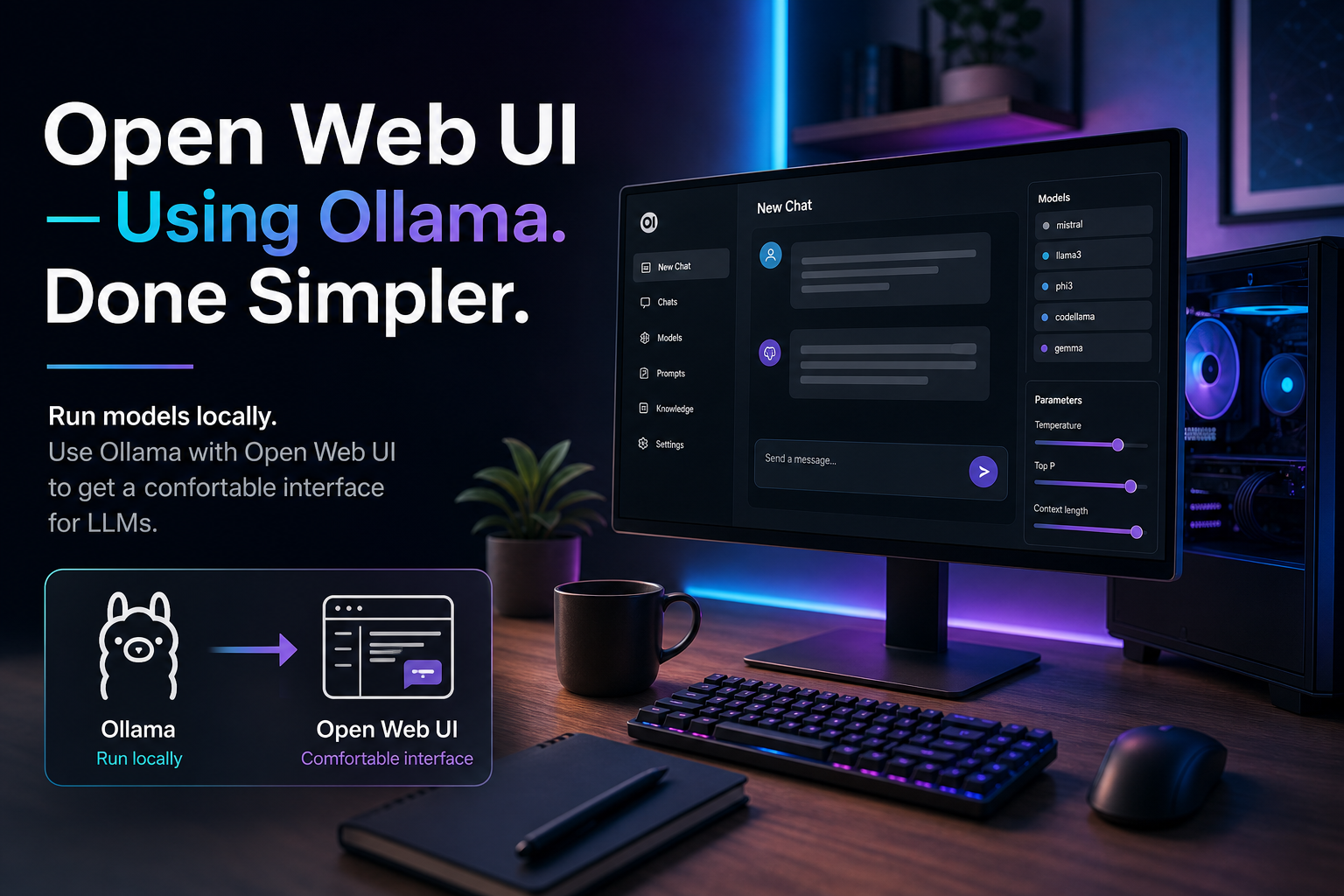 Open Web UI - Using Ollama. Done Simpler | FOSS Engineer