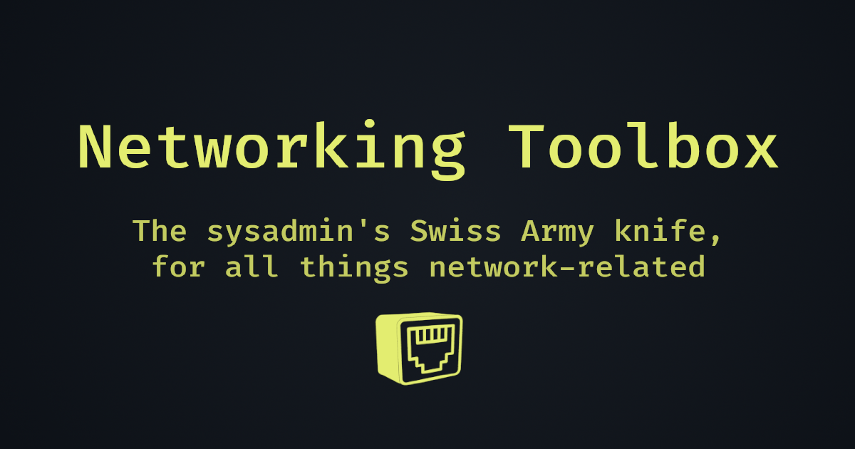 Networking Toolbox self-hosted network utilities dashboard