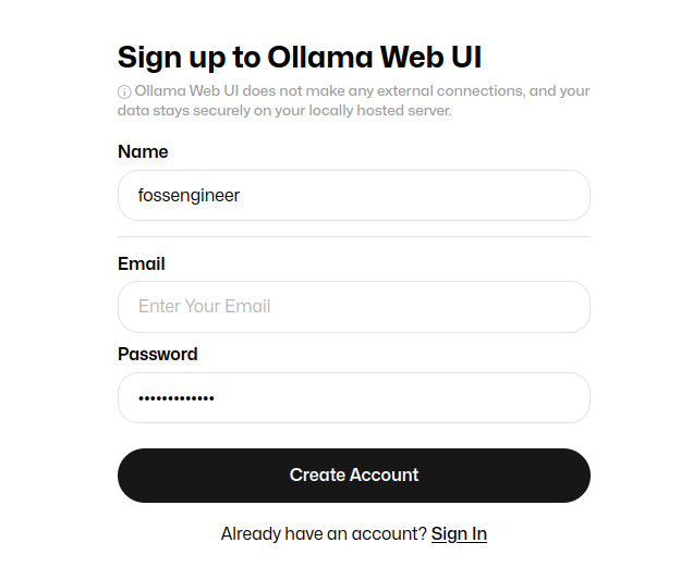 Using Ollama with Web UI