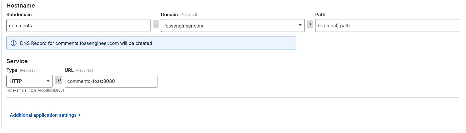 Commento Cloudflare Tunnel