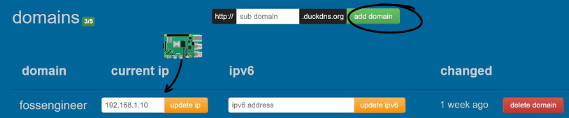 Adding Domain to DuckDNS