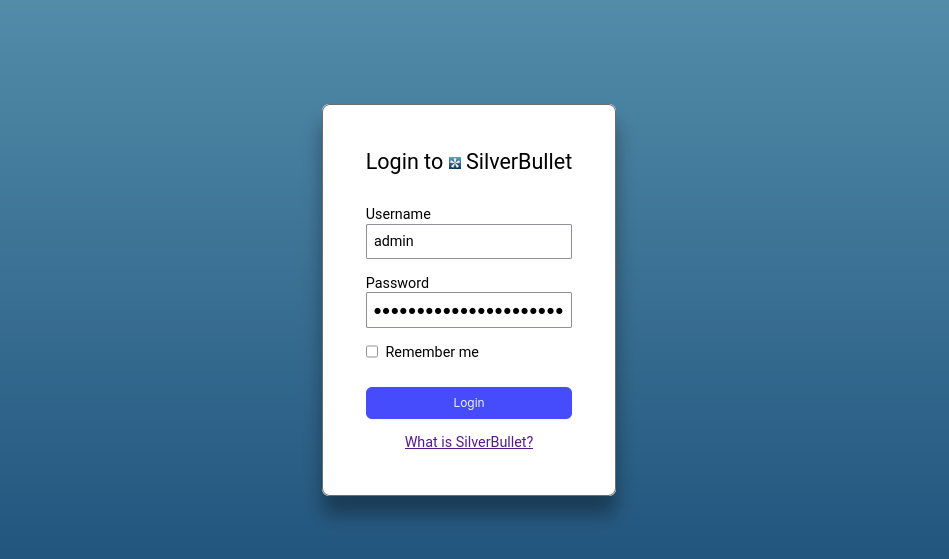 SilverBullet Login