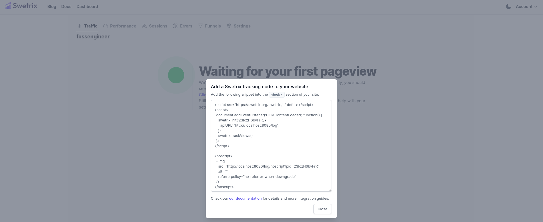 Swetrix JS Snippet