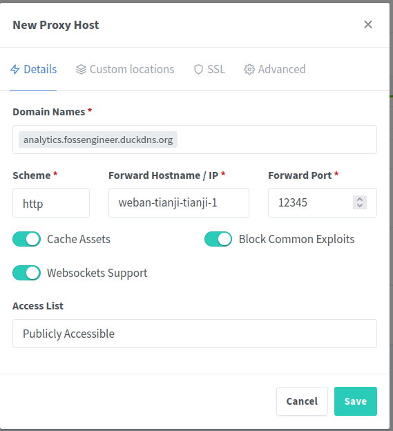 Tianji with NGINX