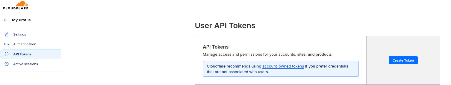 Getting Cloudflare API Token