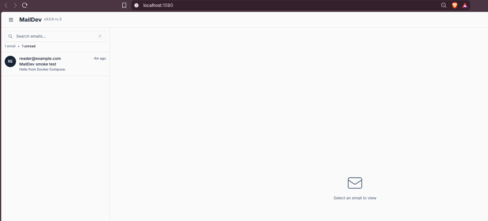 MailDev UI